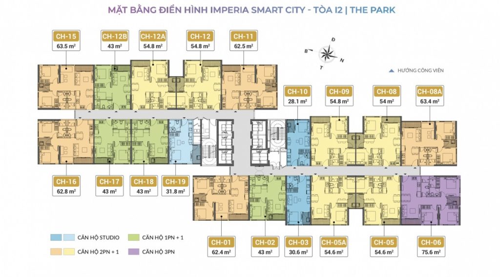 [HOT!!] Bán căn hộ 3PN diện tích 75,6m2 tòa l2 - The Park Imperia Smart City